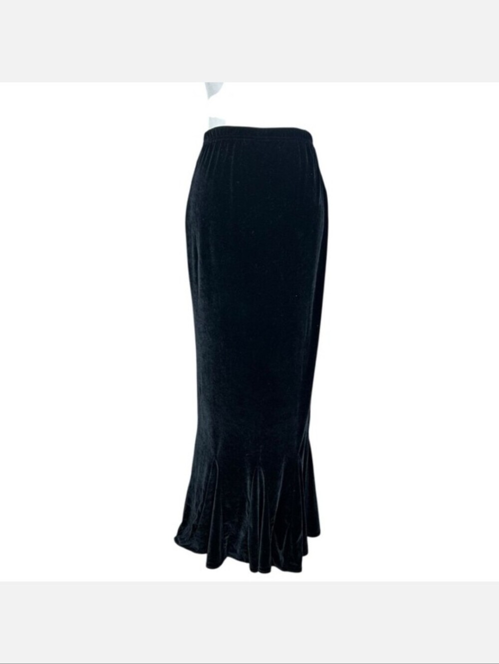 Y2K Metaphor Black Velvet Maxi Skirt Size S